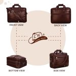 Leather World Vegan Leather Briefcase 15.6 Inch Drak Brown Laptop Expandable Messenger Shoulder Office Bag for Men and Women - Image 7