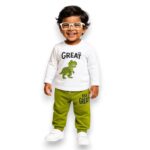 COZIE Baby Boys & Girls Hosiery Cotton Full Sleeve T-Shirt and Jogger Pant Set, Dinosaur Print Soft Comfortable Casual Wear Clothing Set - Image 4