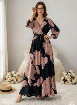 Modestouze Attires Dress for Women Western, Maxi Dresses, One Piece Long Gown Outfit, Floral Print, V Neck Design, Clothing, Western Outfit for Women - Image 5