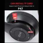 icall P47 Best Wireless Portable Gaming Headphone Microphone Stereo Card Support Bluetooth Headset (Black) - Image 4