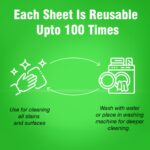 Beco Reusable Kitchen Towel Roll-2000 Times Washable|Soft & Highly Absorbent|Better Alternative to Dishcloth, Kitchen Tissue Paper Roll/Paper Towel|Eco Bamboo Wipes for Home Cleaning|20 Sheets - Image 3