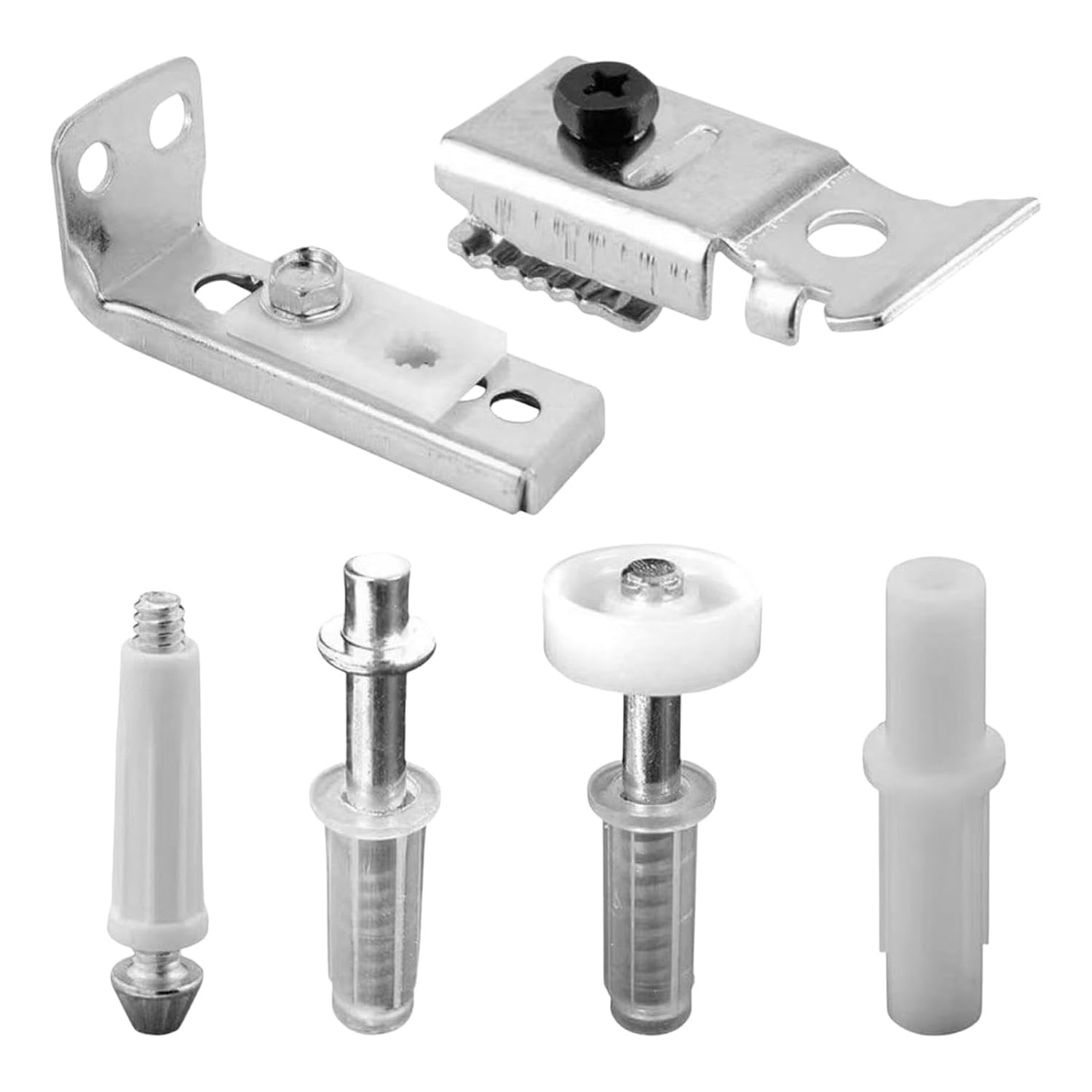 616magXz4L._SL1500_.jpg Sliding Door Kit, Sliding Door Roller Set for Door Installation and Repair, Door Wheel Roller Bifold Door Hardware Accessories, Six Piece Pack for Home Maintenance - Image 1