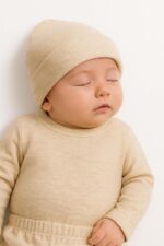 Baby Winter Beanie Hat Skullcap for Newborn to 24 Months Combo Pack of 2 Plain Multicolor Soft Cotton Warm Wear for Boys & Girls - Image 3