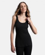 Jockey 2547 Women's Super Combed Cotton Rich Brushed Fabric Thermal Tank Top with StayWarm Technology_Black_L - Image 5