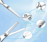 2 PCS Dog Grooming Scissors, Pet Hair Cutting Scissors, Professional Set for Sensitive Pets, Face and Paw Trimming, Left-Handed and Right-Handed Users, Curved and Thinning Blades - Image 6
