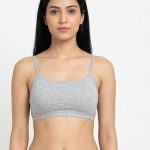 Women's Cotton Crop Bralette, Pack of 3, Black, Grey & Green, Spaghetti Strap, Everyday Wear | Free Size