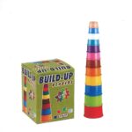 Build-Up Beakers 12-Piece Rainbow Stacking Toy for Toddlers | Nesting and Stacking Cups Set for Fine Motor Skills & Color Recognition Development | Non-Toxic BPA-Free Plastic Educational Toy for Kids.