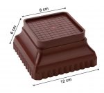 U-MAX 4-Pack Sofa & Bed Leg Lifts, Anti-Slip Base for Stability, Increases Height, Prevents Floor Scratches, Legs Refrigerator Stand (Brown, New Squar Stand) - Image 4