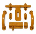 PVC Door Aldrop Set with 24 Screws | Complete Door Fitting Kit with Handle, Bolts & Latch | Durable Multicolour Door Hardware Set for Home, Bathroom, Kitchen & Utility Doors(Santhan)