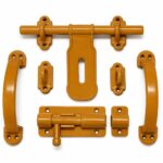 PVC Door Aldrop Set with 24 Screws | Complete Door Fitting Kit with Handle, Bolts & Latch | Durable Multicolour Door Hardware Set for Home, Bathroom, Kitchen & Utility Doors(Santhan)