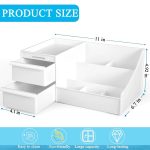 Desk Organizer Storage Box with Drawer | Multi-Compartment, For Office, Study & Makeup Storage, Stationery Holder, Cosmetic Organizer, Desktop Storage Rack - Image 4