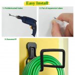 ecofynd Garden Hose Hanger, Heavy Duty Wall Mounted Watering Hose Holders, Portable Irrigation Hose Hanger, Garden Pipe Holder Hook (HOSE005-BLK) - Image 4