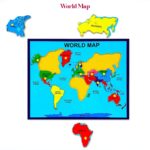 Khilonewale Kid's Wooden World Map & India Map Puzzles Set with Knobs | Educational Learning Toys for Boys and Girls | Educational Toy with Plastic KnobsPack of 2 (India Map + World Map) - Image 5