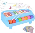 Musical Instruments, 2 in 1 Baby Piano Xylophone for Toddlers 1-3 Years Old, 8 Multicolored Key Keyboard, Preschool Educational Learning Toy for Girl Boy