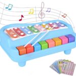 Musical Instruments, 2 in 1 Baby Piano Xylophone for Toddlers 1-3 Years Old, 8 Multicolored Key Keyboard, Preschool Educational Learning Toy for Girl Boy