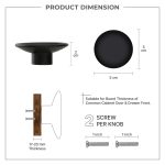 LAPO Premium Drawer Knobs for Home | Stainless Steel Cabinet Hardware | Black Finish | Elegant Round Design for Kitchen & Dressers | Easy Installation | 3 Years Warranty | Pack of 9 - Image 2