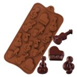 Musical Instrument Silicone Chocolate Mold Guitar Violin Flute Candy Moulds Ice Cube Fudge Chocolate DIY Jelly Gummy Cupcake Topper Birthday Theme Cake Decoration Fondant Cake Decorating Tools