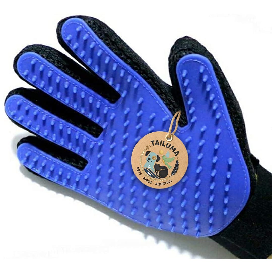 618Zt48bppL._SL1080_.jpg Pet Grooming Glove for Dogs & Cats – Silicone Deshedding Hair Remover Brush, Gentle Massage Bath Glove for Pet Fur Cleaning and Shedding Control - Image 1