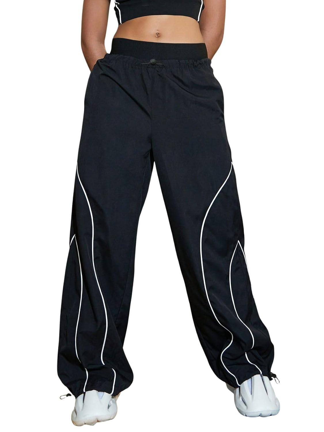 618fQSD9FCL._SL1500_.jpg GRECIILOOKS Track Pants for Woman | Parachute Pant for Women Baggy | Loose Trousers for Women | Baggy Cargo Pant's for Woman | Trendy Parachute Pants for Travel & Everyday (Available in Plus Size) - Image 1