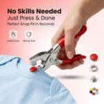 THE SIMPLE GHAR Snap Buttons Kit, 100 Sets, 9.5mm Metal Snap Fasteners with Pliers Tool, Five-Claw Copper Press Studs, Silver, for Baby Clothes, DIY Crafts - Image 8