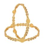 ZENEME Non-precious Metal Gold Plated and American Diamond Necklace Set & Bangles for Women & Girls - Image 5