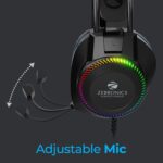 Zebronics Jet Premium Wired Gaming On Ear Headphone with LED Light for earcups, 40mm Neodymium Drivers, 2 Meter Braided Cable, Flexible mic, Suspension Headband, 3.5mm + USB Connector (Black + Blue) - Image 5