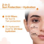 The Derma Co 1% Hyaluronic Sunscreen Aqua Gel SPF 50 PA++++ | Hydrating, Lightweight & Non-Greasy | No White Cast | Broad Spectrum & Blue Light Protection | Clinically Tested - (In-Vivo) | 30 g - Image 2