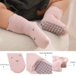 FedMois 5 Pairs Baby Kids Anti-slip Socks Cotton non skid Ankle Socks Animals, Multicolor, 1-3 Years - Image 4