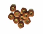 Ekta Enterprise Natural Sheesham Square Wooden Button with Brass Button Inside for Clothing, Designer Collection of Ethnic Ware, Ladies Kurties, Sewing, Men Kurta, DIY Art and Craft Pack of 50