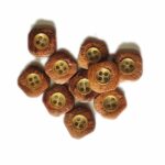 Ekta Enterprise Natural Sheesham Square Wooden Button with Brass Button Inside for Clothing, Designer Collection of Ethnic Ware, Ladies Kurties, Sewing, Men Kurta, DIY Art and Craft Pack of 50