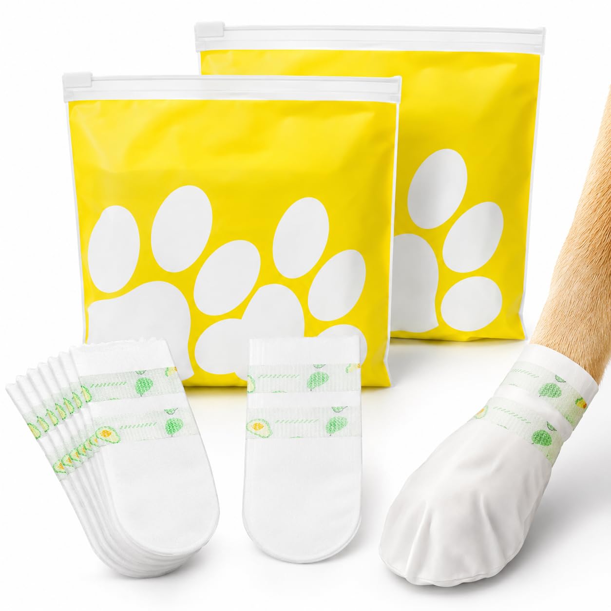 61A0EnUwHeL._SL1254_.jpg 40 Pcs Disposable Dog Shoes, Waterproof Pet Paw Protector Boots with Adhesive Tape, Outdoor Walking Foot Covers for Small Medium Dogs & Cats, 7.5-17.5kg - Image 1