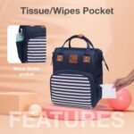 R for Rabbit Caramello Regal Baby Diaper Bag for Mother, Waterproof Kids Diaper Backpack for Mothers, Multifunctional Maternity Bag for Travel, Nursing Backpack for Moms (Blue Stripes) - Image 2