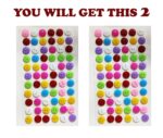 Multicolor Self-Adhesive Button Stickers, Round Shape Buttons Stickers for Art and Crafts, Set of 2 Sheets (132 Buttons) - Image 7