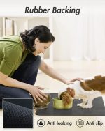 Pet Feeding Mat for Dogs & Cats | Super Absorbent Dog & Cat Food Water Bowl Mat | Quick Dry, Non-Slip, No-Stain Reusable Mat | Perfect for Messy Drinkers & Pet Accessories - Image 3