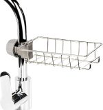 Stainless Steel Kitchen Sink Caddy Organizer, Adjustable Faucet Clamp Sponge Holder with Drainage, Multifunctional Storage Rack for Soap and Scrubber - Image 8
