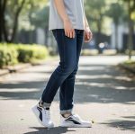 KAMBEK : Don't Just walk, Make a Comeback Men's Casual White Sneakers with Contrast Side Panel, Lightweight Lace-Up Walking Shoes for Travel, Street Style - Image 6