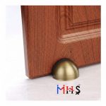 MHS Half Moon Stainless Steel Safety Door Stopper, Floor Mount Half Dome Door Stopper with Rubber Bumper, Heavy-Duty Door Stop Bumper & Wall Protector, Includes Screws & Wall Plugs (1, Antique Brass) - Image 5
