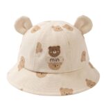 Baby Boy Girl Summer Sun Hat - Infant Cotton Bucket Hat with Bear Ears, Toddler Wide Brim UV Protection Beach Cap - Image 3
