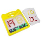 Kidoyz Magnetic Dot Drawing Board for Kids | Montessori Magpad Doodle Board with Magnetic Beads, Stylus Pen & 12 Double-Sided Activity Cards | Alphabet & Writing Practice Learning Toy - MBoard - Image 6