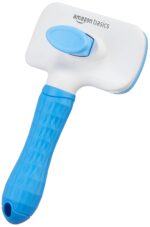 Amazon Basics Self Cleaning Slicker Pet Grooming Brush | Dogs and Cats | Rectangular Shape | Blue - Image 7