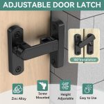 HASTHIP® Zinc Alloy Door Lock for Bedroom, Heavy Duty 180 °/90 ° Flip Latch with Hardware Installation, Rugged Metal Locking for Doors, Cabinets, Gates - Image 3
