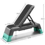 leikefitness Multifunctional Aerobic Deck with Cord Workout Platform Adjustable Dumbbell Bench Weight Bench Professional Fitness Equipment for Home Gym (Black) | with Cord and Adjustable Dumbbell & Weight Bench, Fitness Equipment for Workout Home Gym - Image 2