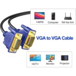 BLACK CROWN VGA to VGA Cable 3M, Computer VGA Monitor Cable 1080P Full HD Male to Male Cord HD, Engineering Brade Cord 3M for Computer PC Monitor Laptop TV Projector and More. - Image 3