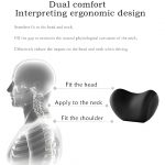 Car Neck Pillow for Seat Headrest, Ergonomic Memory Foam Headrest Cushion for Car, Neck Support Pillow for Driving, Travel & Office Chair, Universal Fit Black - Image 4