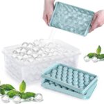 Ice Cube Tray with Lid and Storage Container, Sphere Shape, Easy Release, Fill Water Design, Stackable Pack of 1