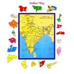 Khilonewale Kid's Wooden World Map & India Map Puzzles Set with Knobs | Educational Learning Toys for Boys and Girls | Educational Toy with Plastic KnobsPack of 2 (India Map + World Map) - Image 6