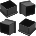 Big Commerce Square Rubber End Caps 25mm (1 Inch) – Pack of 4 | Rubber Chair Leg Caps for Square Pipes | Anti-Slip Furniture Leg Protectors & Floor Protection Covers