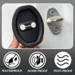IXORACART Silicone Car Door Latch Protector Covers Pack of 4 – Universal Waterproof Car Door Lock Buckle Guard, Anti Rust Silent Shock Absorbing Door Striker Covers, Noise Reduction Automotive Door Protection Accessories (Black) - Image 2