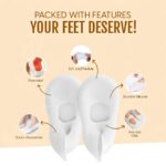 Silicone Moisturizing Heel Socks With Strap For Cracked Heels, Dry Feet Repair Gel Spa Socks With Anti Slip Grip, Soft, Breathable, Reusable, Washable Pain Relief Foot Care Socks For Men & Women(White) - Image 4
