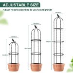 Supvox® Garden Plant Support Cages Stakes - 120CM Plastic Creeper Support Stands - Adjustable & Connectable - Round Moss Sticks for Plants Support - Indoor/Outdoor Suitable for Clematis & Climbers - Image 2